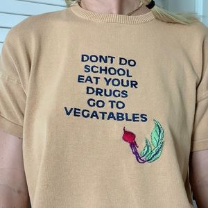 Eat Your Drugs Tan Crop